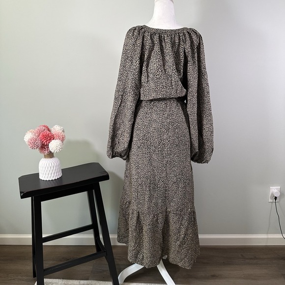 A New Day Leopard Print Balloon Sleeve Tie Waist Dress XXL Maxi NWT - Picture 6 of 10